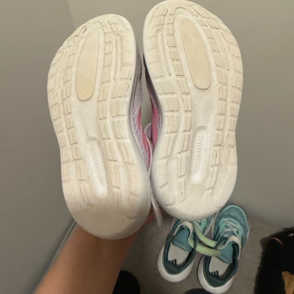 Adidas Kids Pink and White Sneakers - Picture 3 of 9